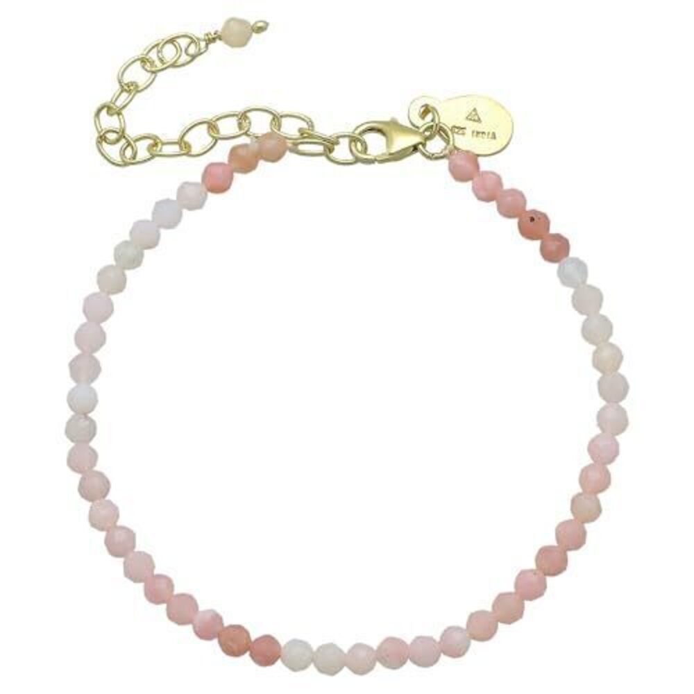 7845 Pink Opal Bracelet , Certified 925 Sterling Silver with 18K Gold